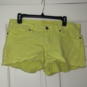 Lucky Brand Yellow Frayed Shorts